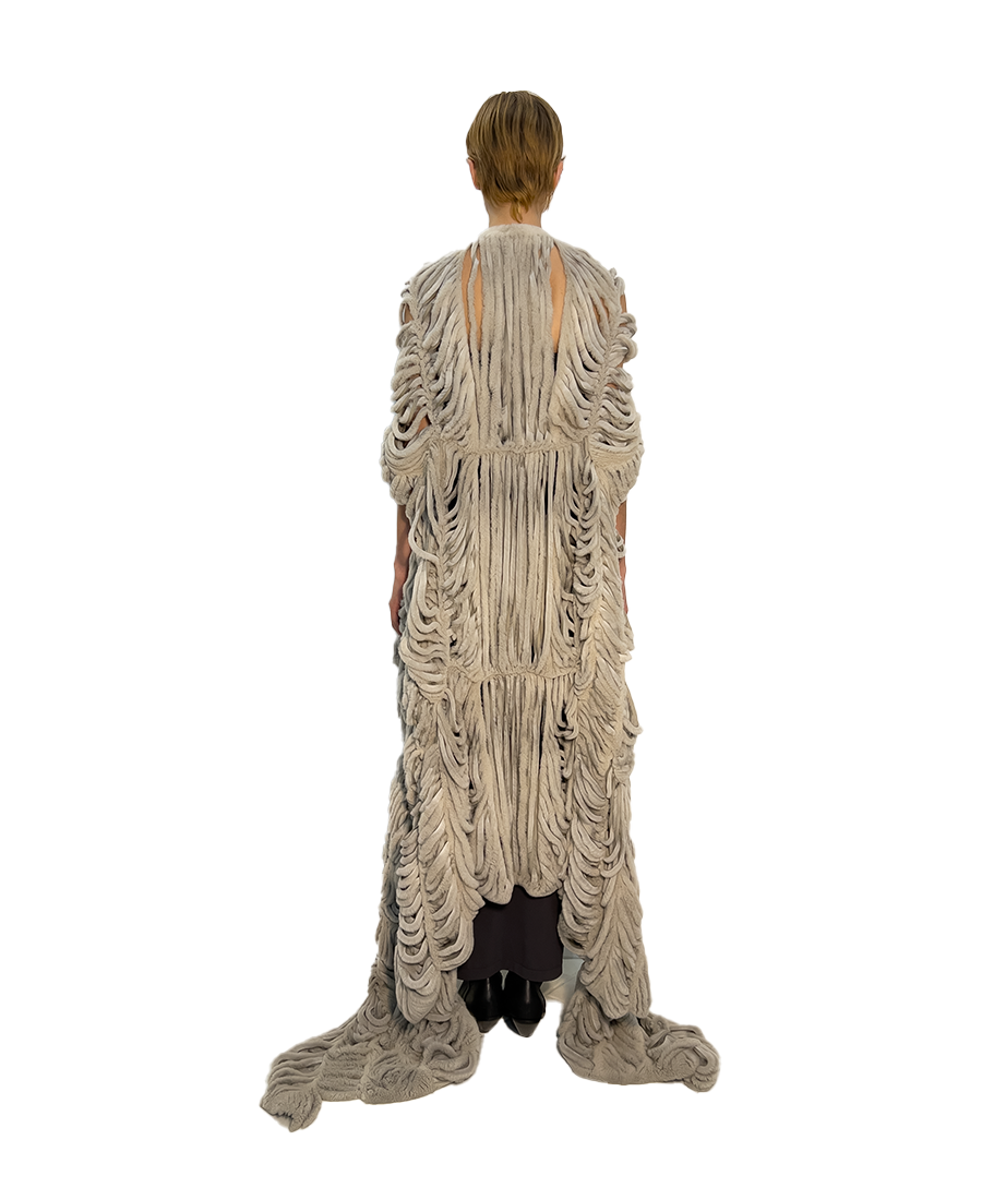 'NET' HAND-CUT MINK COAT
