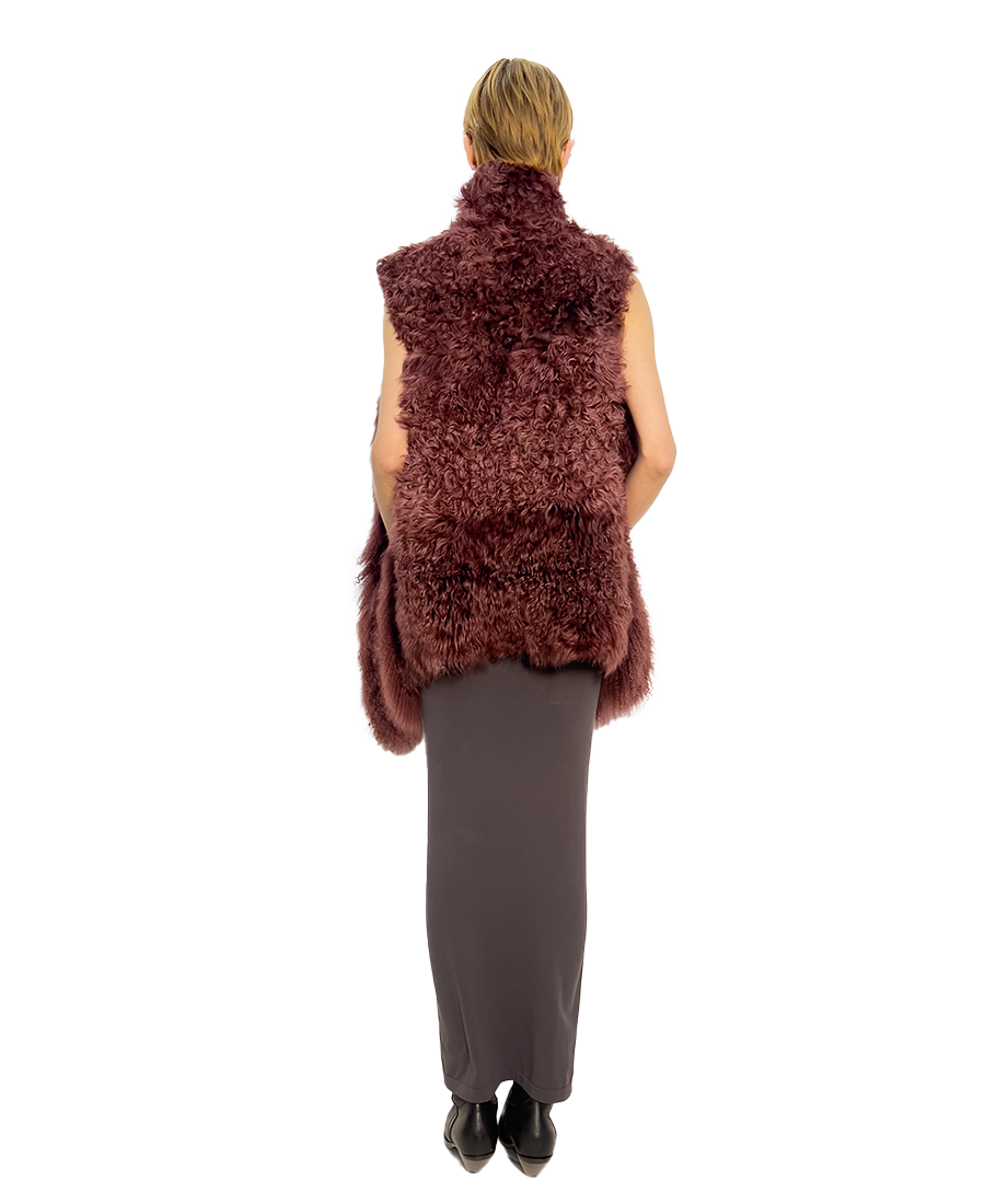 #1815 REVERSIBLE KALGAN SHEARLING & BRENSCHUAN SLEEVELESS