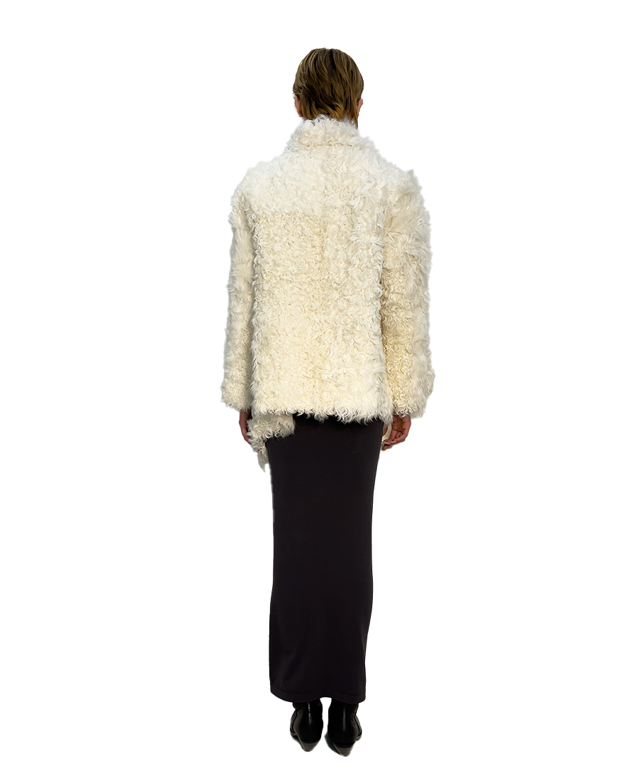 #1815 REVERSIBLE WHITE LEATHER & SHEARLING JACKET