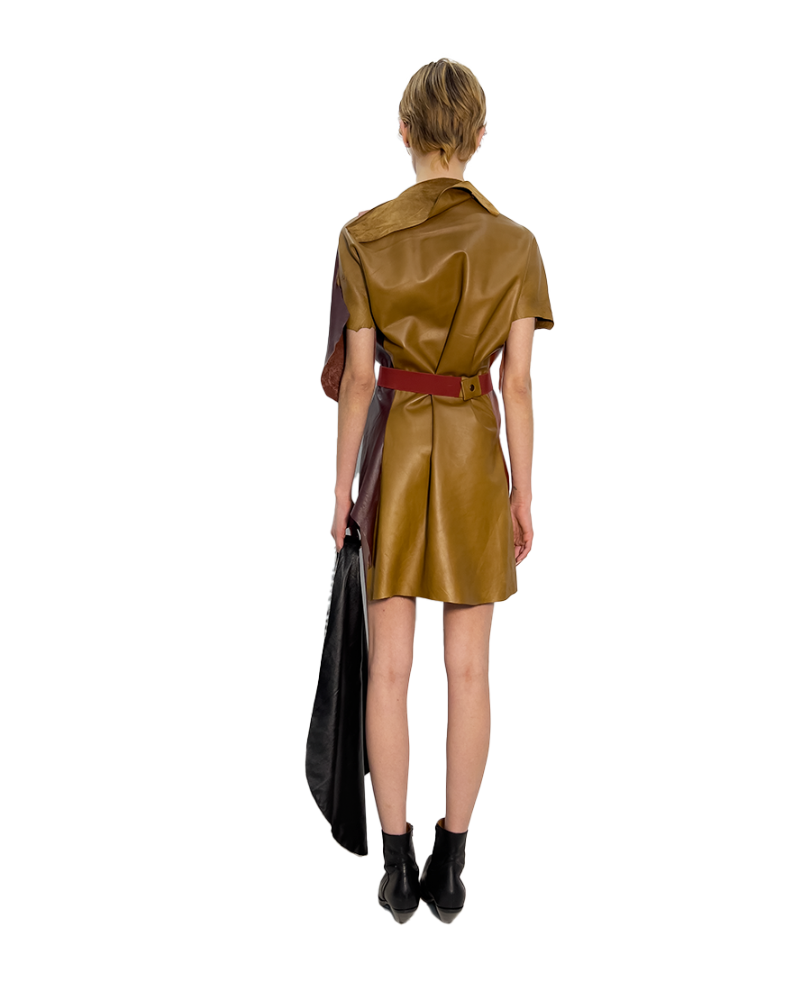 TWO WAY SOFT LEATHER DRESS SHIRT
