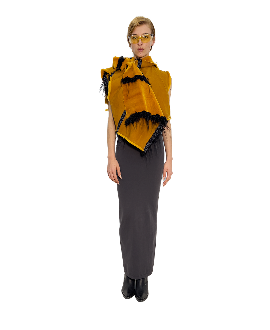'MARBELLA' SAFFRON MINK KALGAN GILLET