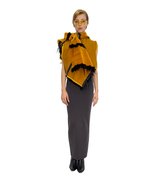'MARBELLA' SAFFRON MINK KALGAN GILLET