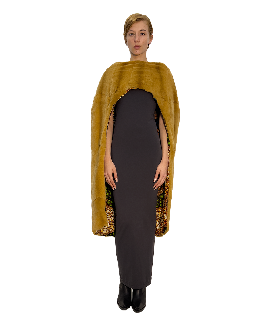 # MUSTELLA AFRICAN WXED LINEN CAPE
