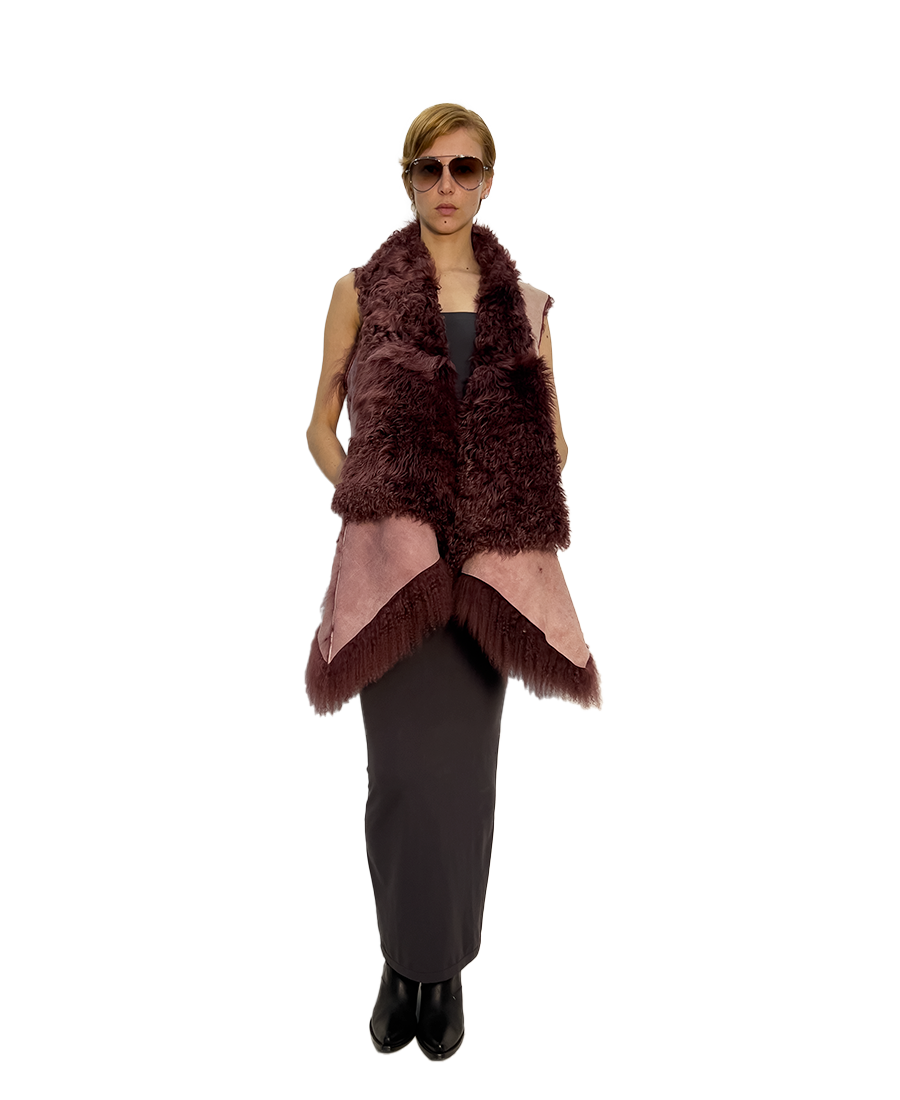 #1815 REVERSIBLE KALGAN SHEARLING & BRENSCHUAN SLEEVELESS