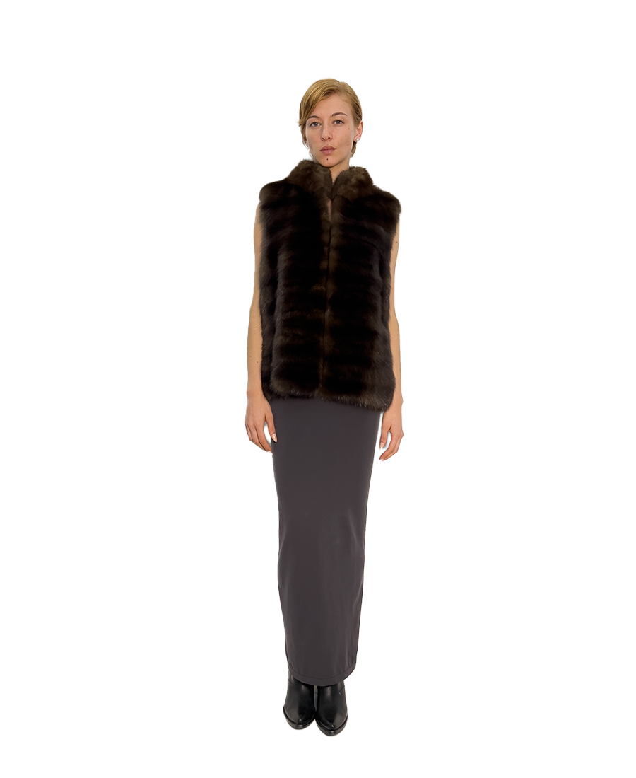 REVERSIBLE NATURAL SABLE GILLET