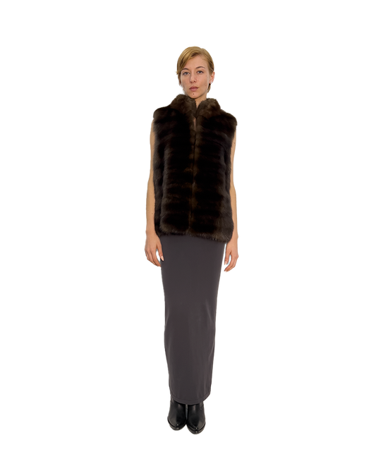 REVERSIBLE NATURAL SABLE GILLET