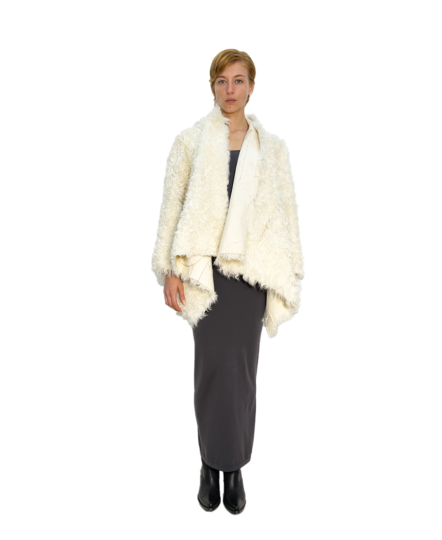 #1815 REVERSIBLE WHITE LEATHER & SHEARLING JACKET