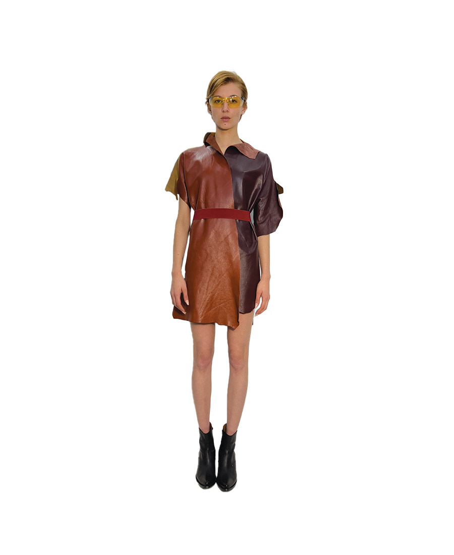 TWO WAY SOFT LEATHER DRESS SHIRT