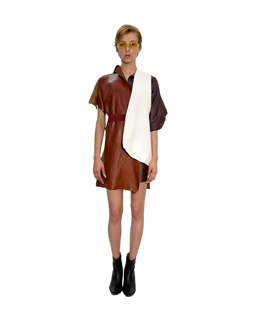 TWO WAY SOFT LEATHER DRESS SHIRT
