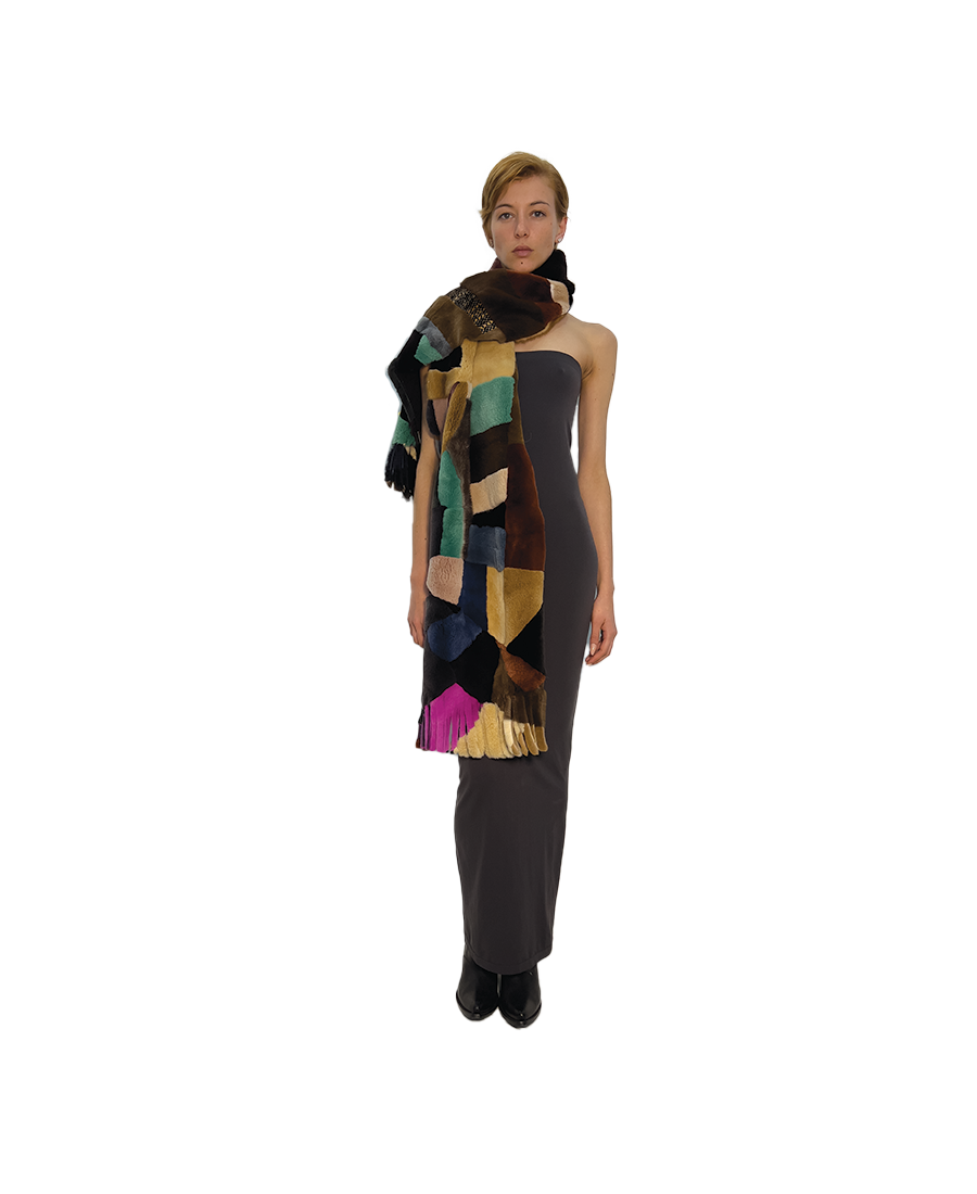 'BOA' PATCHWORK OVERSIZED SCARF