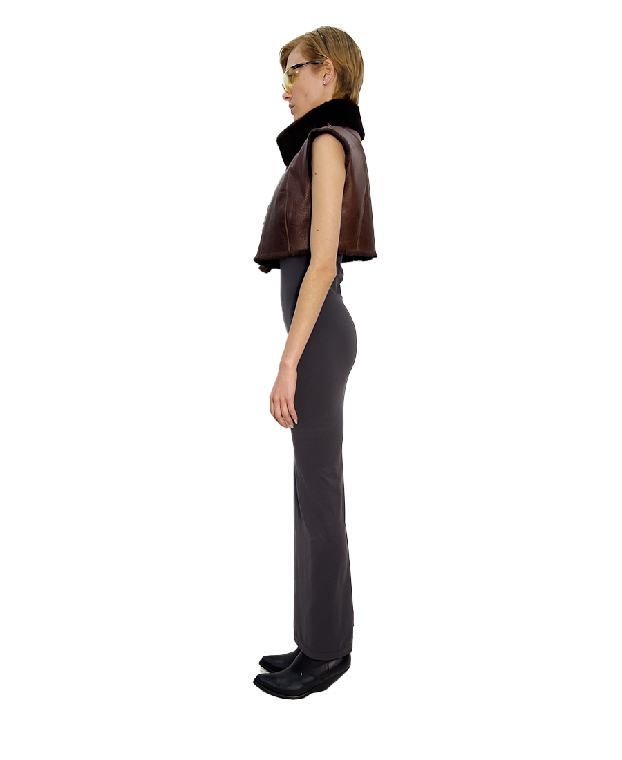 # REVERSIBLE MAHOGANI MINK & LEATHER