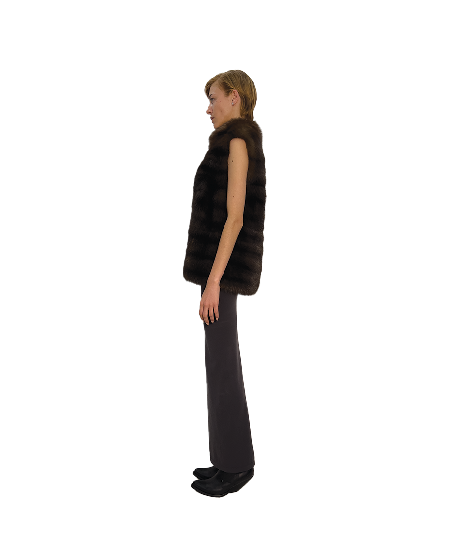 REVERSIBLE NATURAL SABLE GILLET