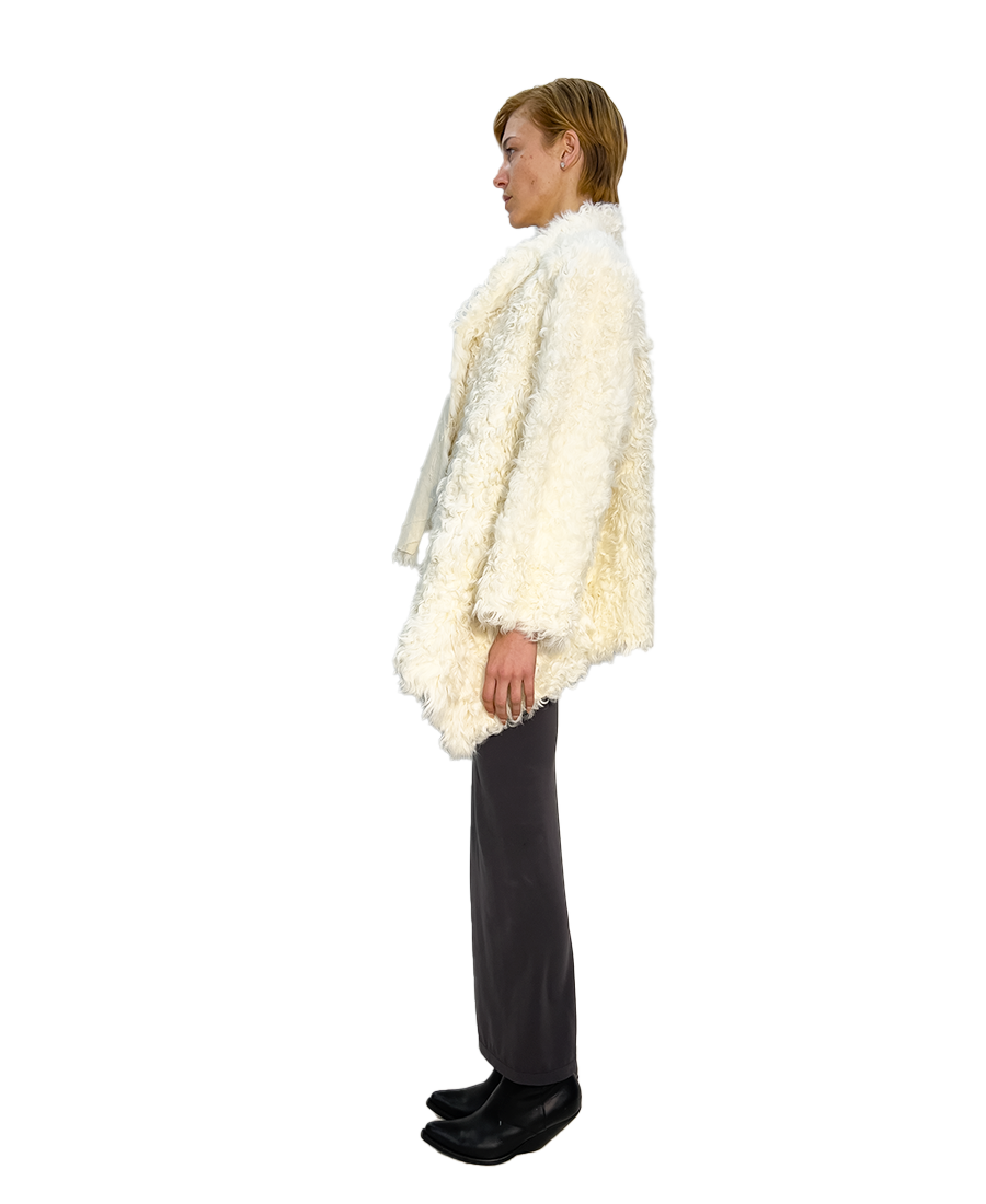 #1815 REVERSIBLE WHITE LEATHER & SHEARLING JACKET