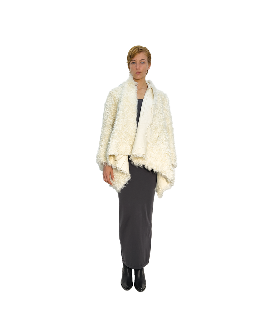 #1815 REVERSIBLE WHITE LEATHER & SHEARLING JACKET