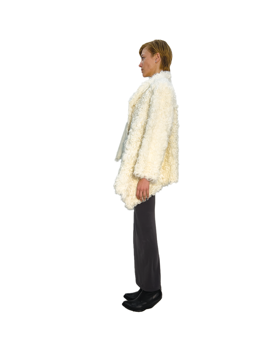 #1815 REVERSIBLE WHITE LEATHER & SHEARLING JACKET